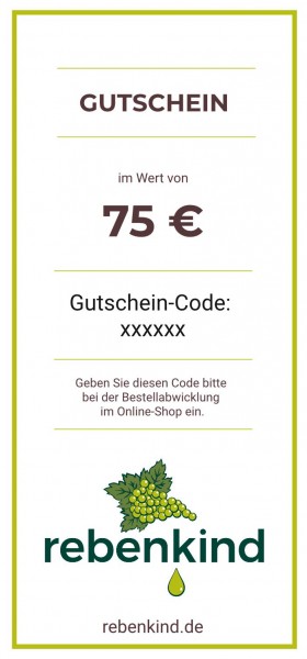 Wein-Geschenkgutschein "75 €"